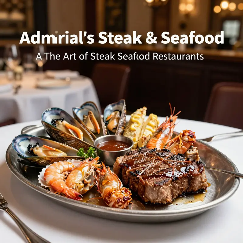 An exquisite dining setup showcases Admiral’s Steak & Seafood’s commitment to quality and ambiance.