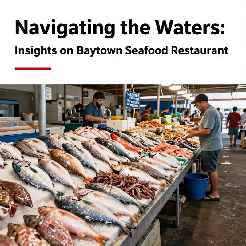 A vibrant seafood market displaying fresh catches, illustrating the lively seafood industry culture in Texas.