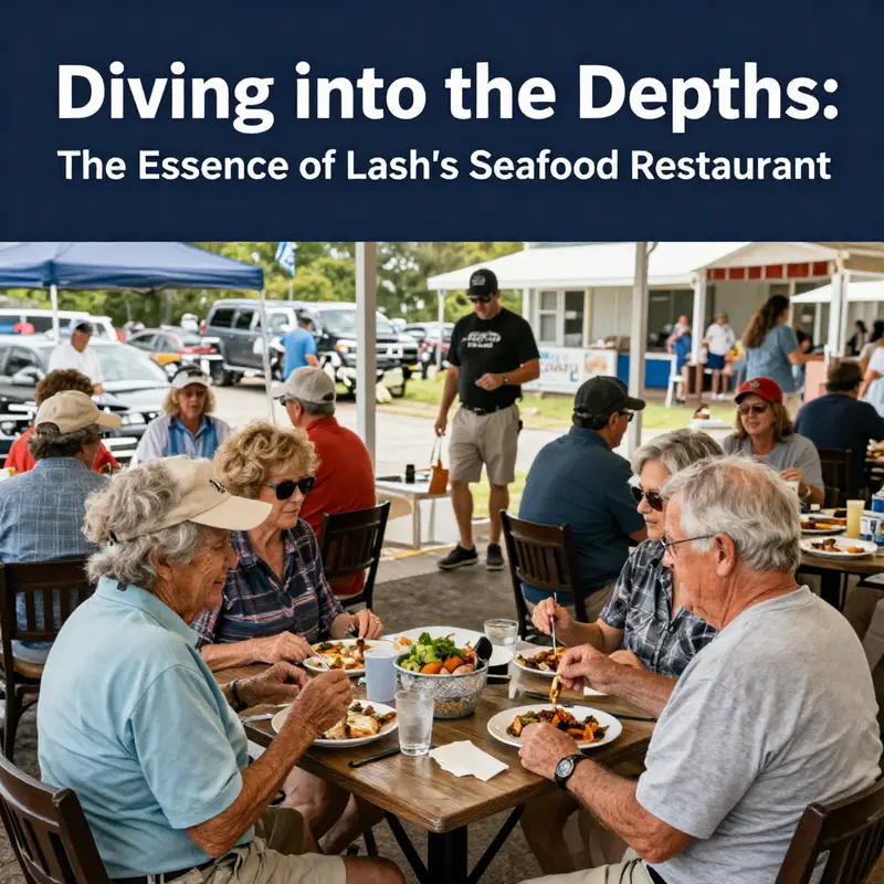 The inviting exterior of Lash’s Seafood Restaurant located in Rogersville, Alabama.