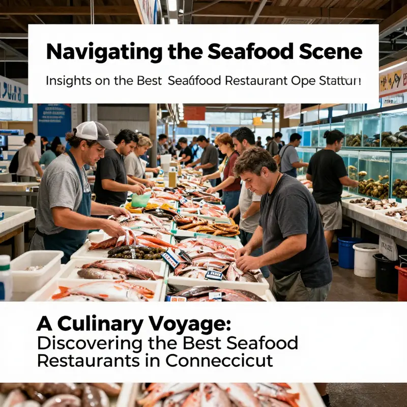 A variety of seafood dishes highlighting Connecticut’s renowned culinary scene.