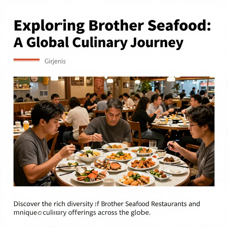Interior view of a Brother Seafood Restaurant filled with diners enjoying seafood dishes.