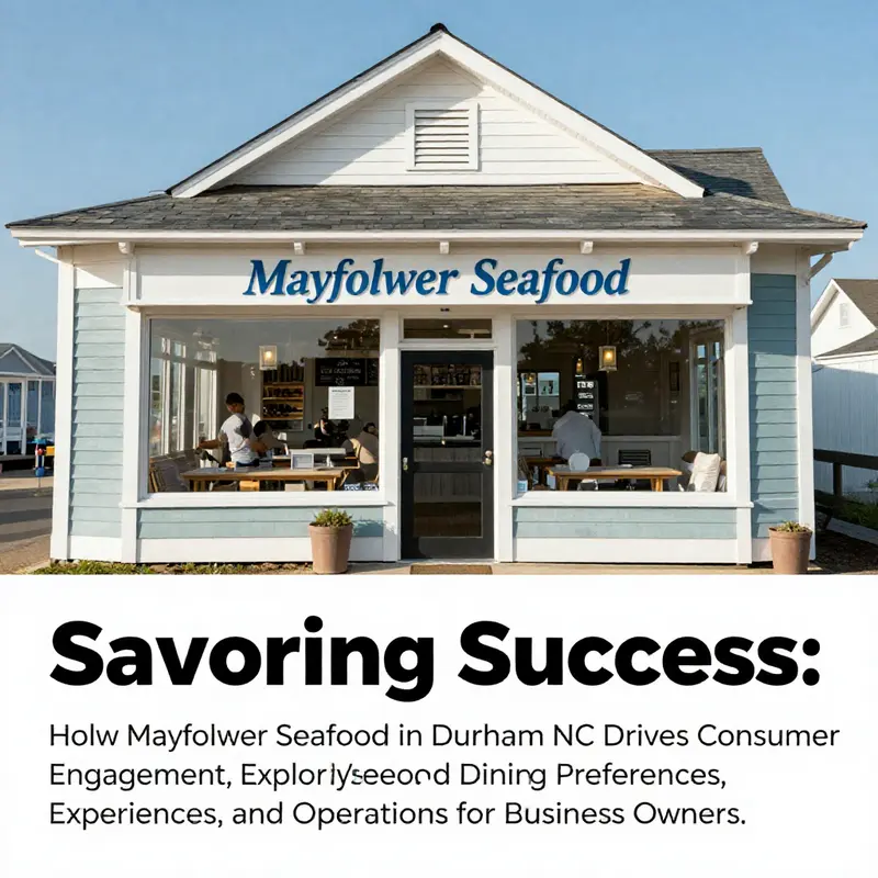 The exterior of Mayflower Seafood restaurant in Durham, NC, showcasing its welcoming environment.