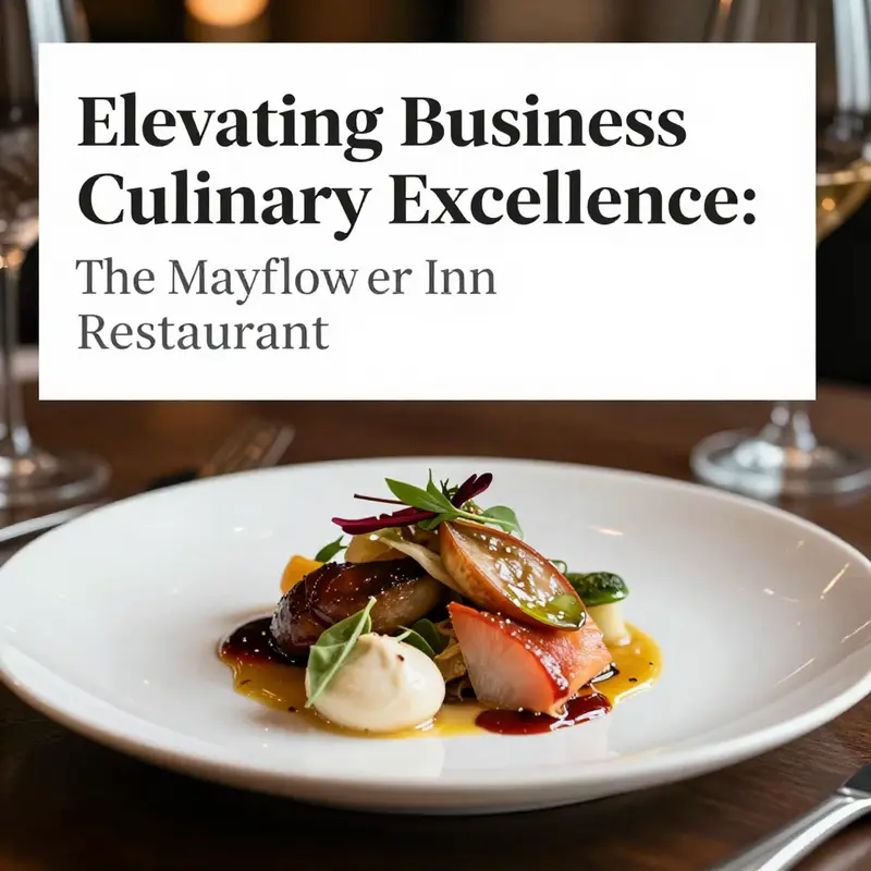 Exquisite dish artfully presented, showcasing the culinary excellence of Mayflower Inn Restaurant.