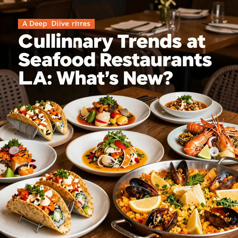 A bustling seafood restaurant in LA, showcasing the diverse dining experience.