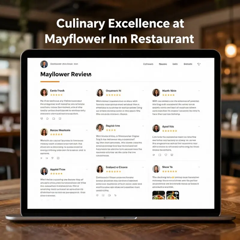 Overview of the amenities offered at Mayflower Inn Restaurant, highlighting the elegant dining space.