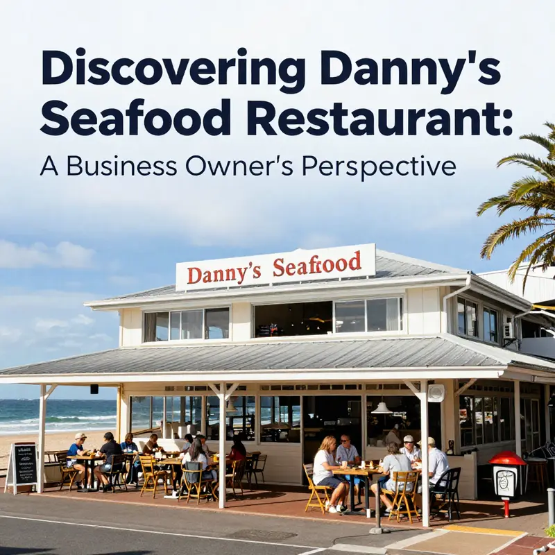 A stunning view of Danny’s Seafood Restaurant, inviting guests to enjoy its seafood offerings by the beach.