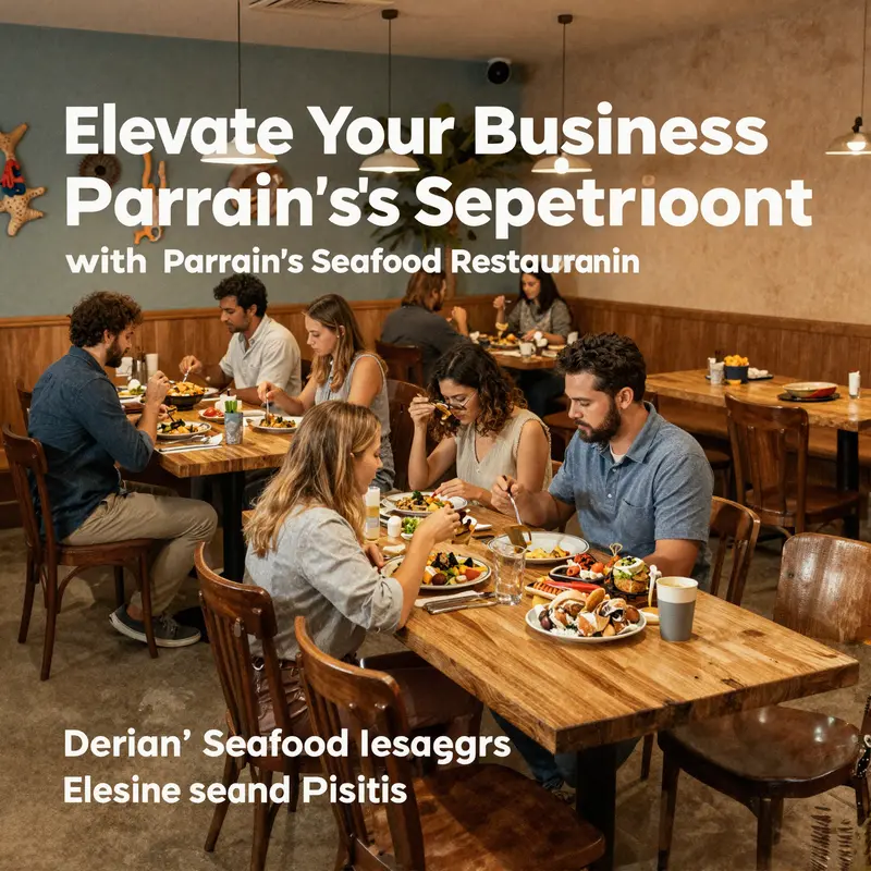 The inviting dining ambiance at Parrain’s Seafood Restaurant enhances the customer’s experience.