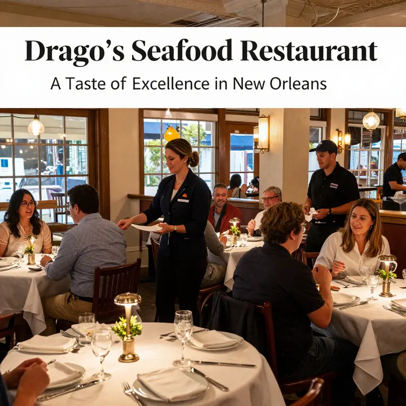 The inviting exterior of Drago’s Seafood Restaurant, reflecting the vibrant culture of New Orleans.