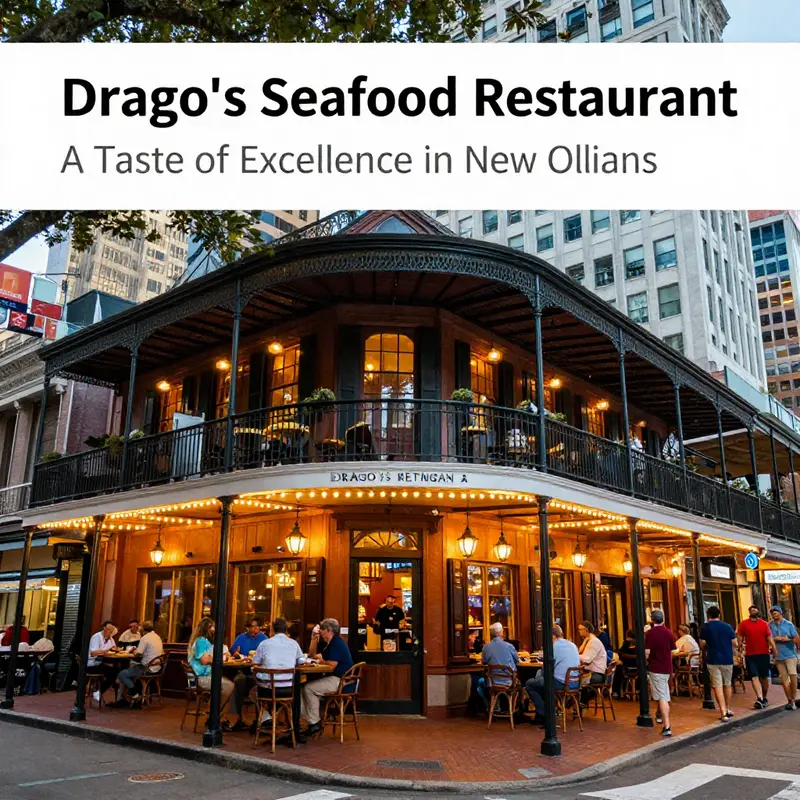 The inviting exterior of Drago’s Seafood Restaurant, reflecting the vibrant culture of New Orleans.