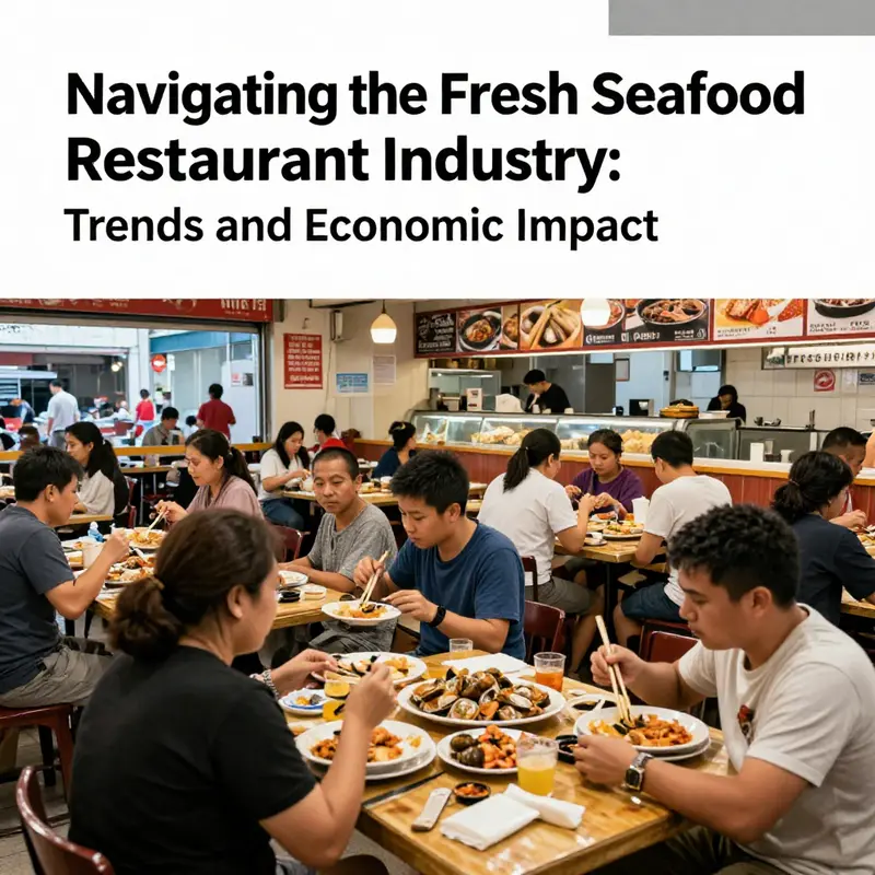 A vibrant seafood market showcasing a variety of fresh seafood options available to consumers.