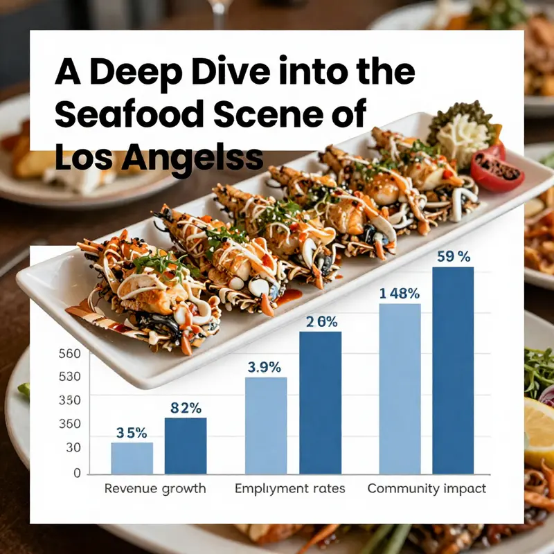 A bustling seafood restaurant in LA, showcasing the diverse dining experience.