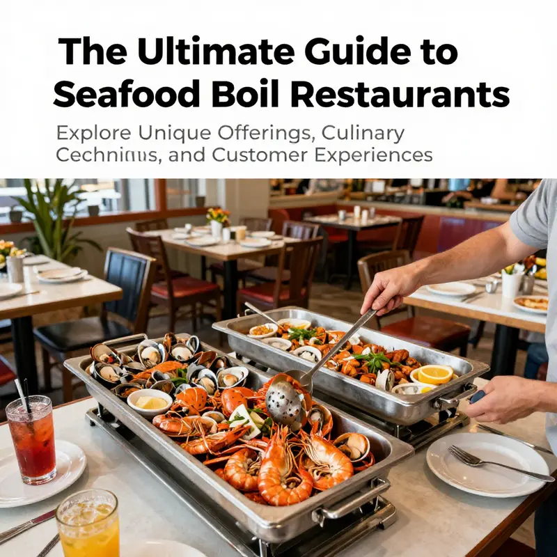 A bustling seafood boil restaurant interior showing diners enjoying dishes together at communal tables.