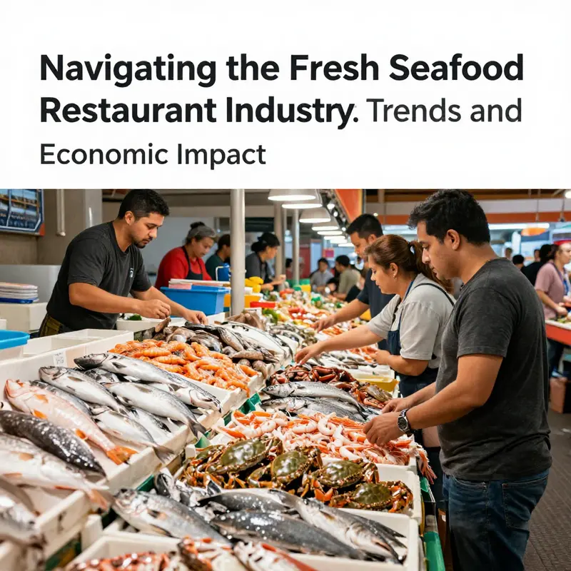 A vibrant seafood market showcasing a variety of fresh seafood options available to consumers.