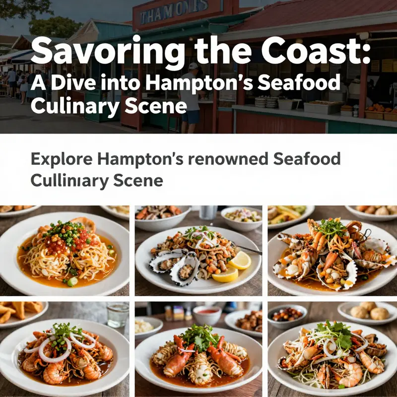 A visual representation of Hampton, Virginia's seafood dishes and dining experiences.