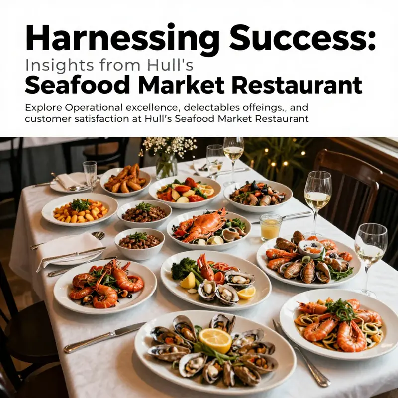 A table laden with seafood dishes, inviting guests to experience the culinary delights at Hull's Seafood Market Restaurant.
