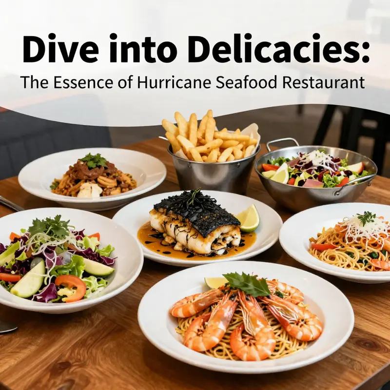 A delightful representation of the diverse menu offerings at Hurricane Seafood Restaurant.