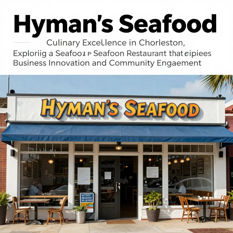 Exterior view of Hyman's Seafood restaurant featuring its lively decor and inviting entrance.