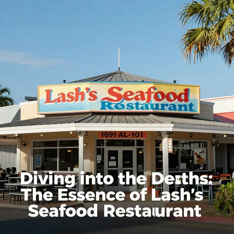 The inviting exterior of Lash’s Seafood Restaurant located in Rogersville, Alabama.