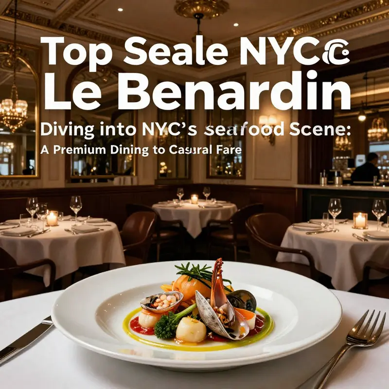 The sophisticated interior of Le Bernardin that epitomizes fine dining in seafood cuisine.