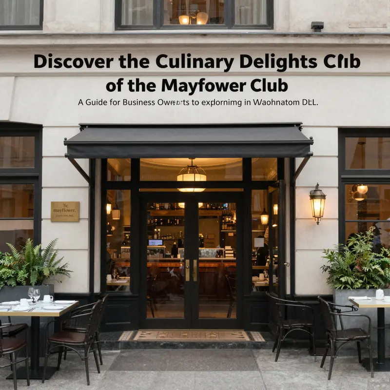 A visually appealing image of The Mayflower Club restaurant's entrance, welcoming guests.