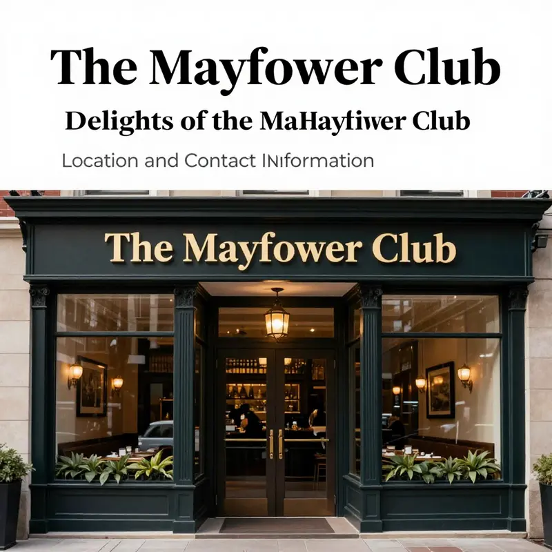An inviting view of The Mayflower Club, welcoming guests with its elegant facade.