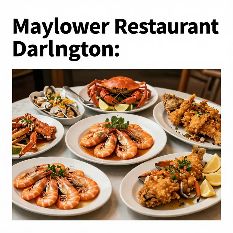 The welcoming entrance of Mayflower Seafood Restaurant, a landmark for seafood lovers in Darlington.