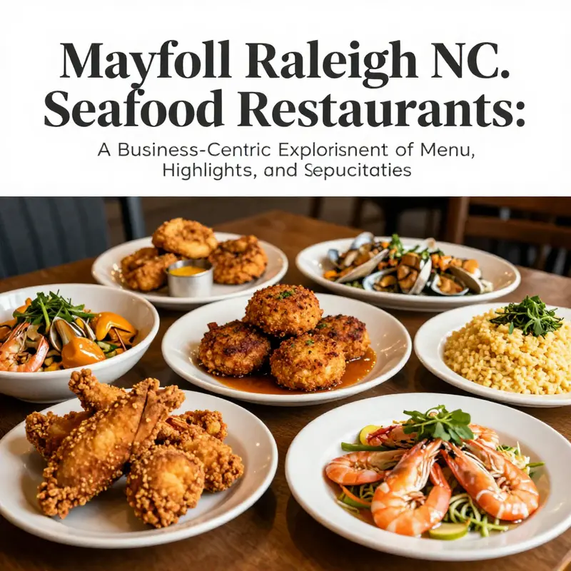 A presentation of Mayflower’s diverse and popular seafood dishes highlighting the restaurant’s menu strengths.