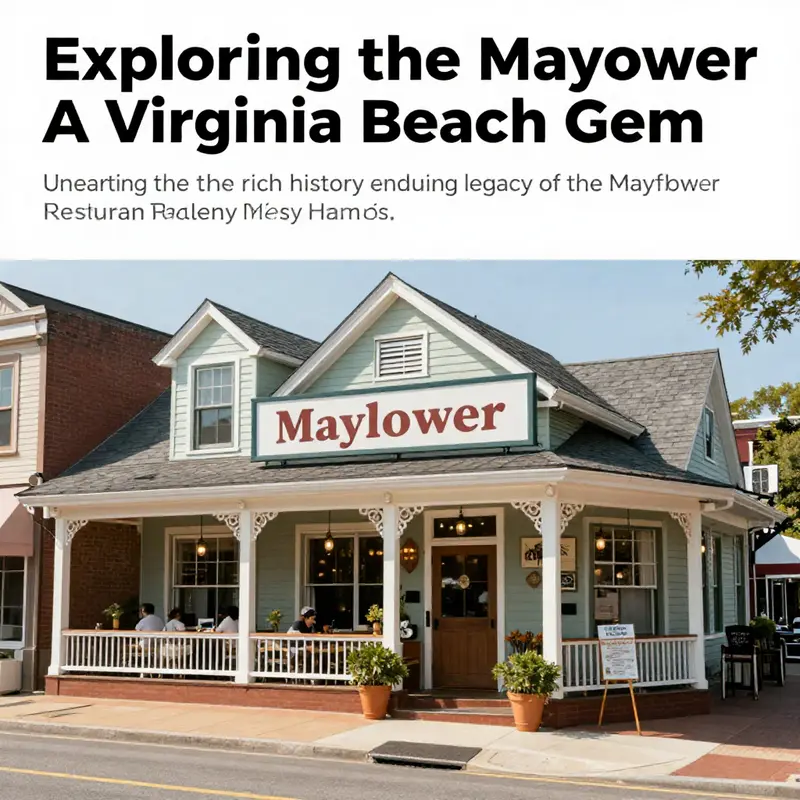 A scenic exterior shot of the Mayflower Restaurant, showcasing its charming facade and inviting entrance.