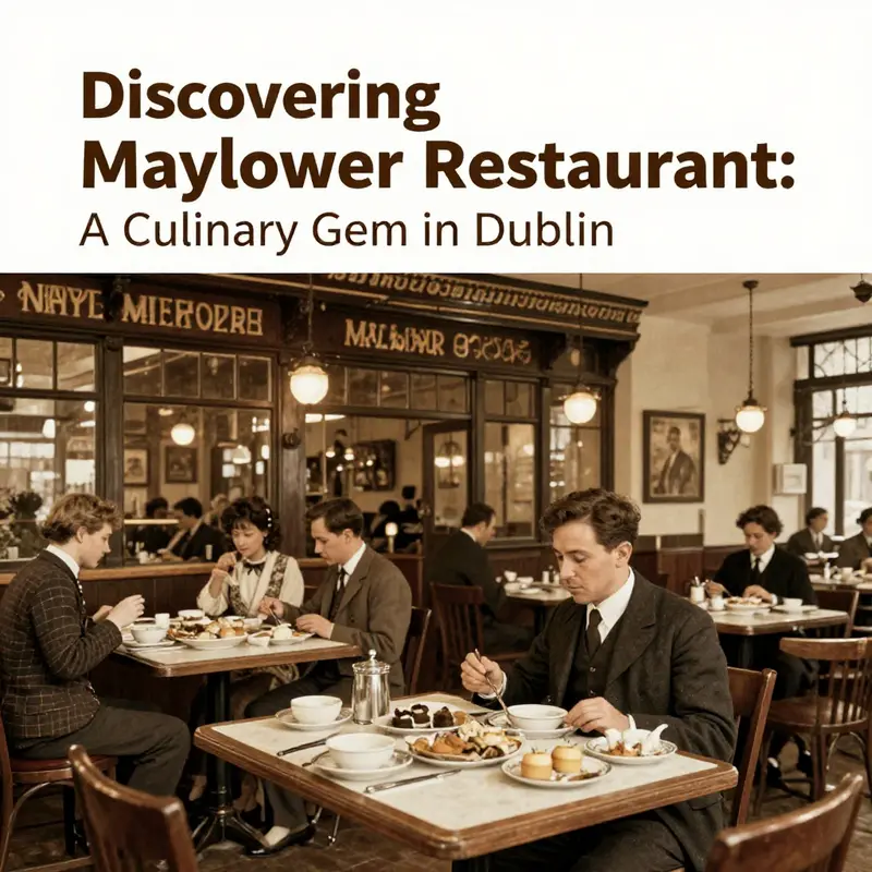 Historical illustration of Mayflower Restaurant during its early days.