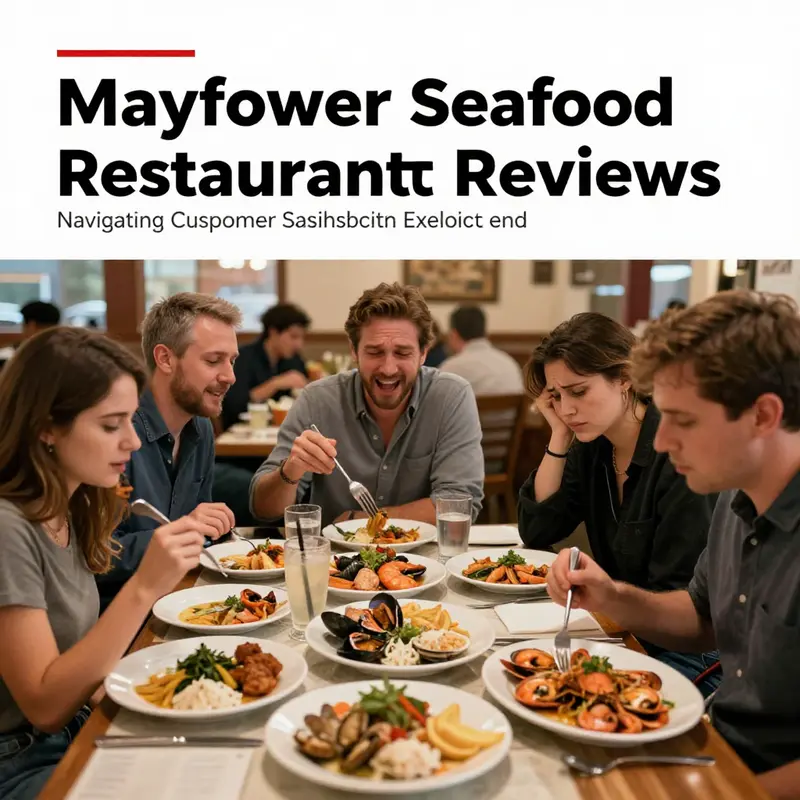 Diverse customer interactions reflecting contrasting opinions on food quality at Mayflower Seafood Restaurant.