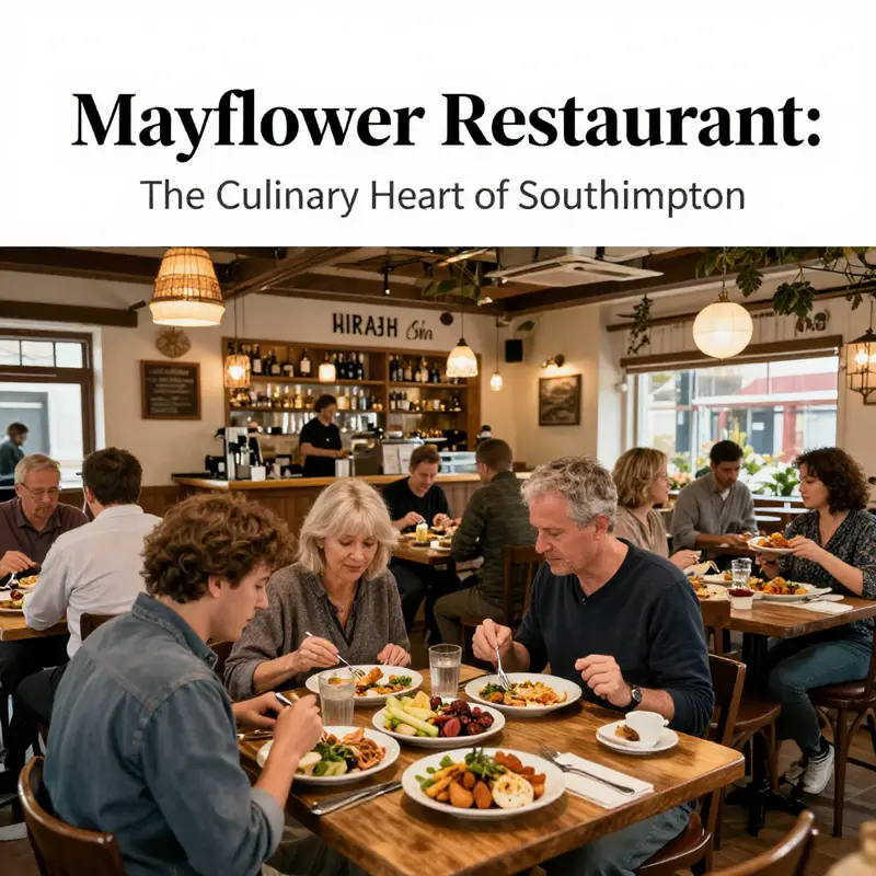 The Mayflower Village, a lively hub for dining in Southampton, offering a taste of British cuisine.