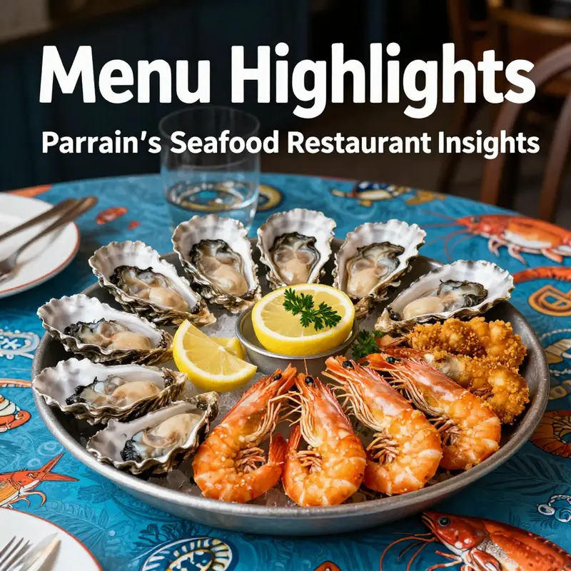 The inviting dining ambiance at Parrain’s Seafood Restaurant enhances the customer’s experience.