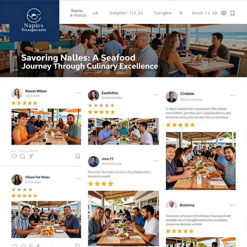 A vibrant seafood restaurant atmosphere in Naples, highlighting the fresh, diverse seafood offerings.