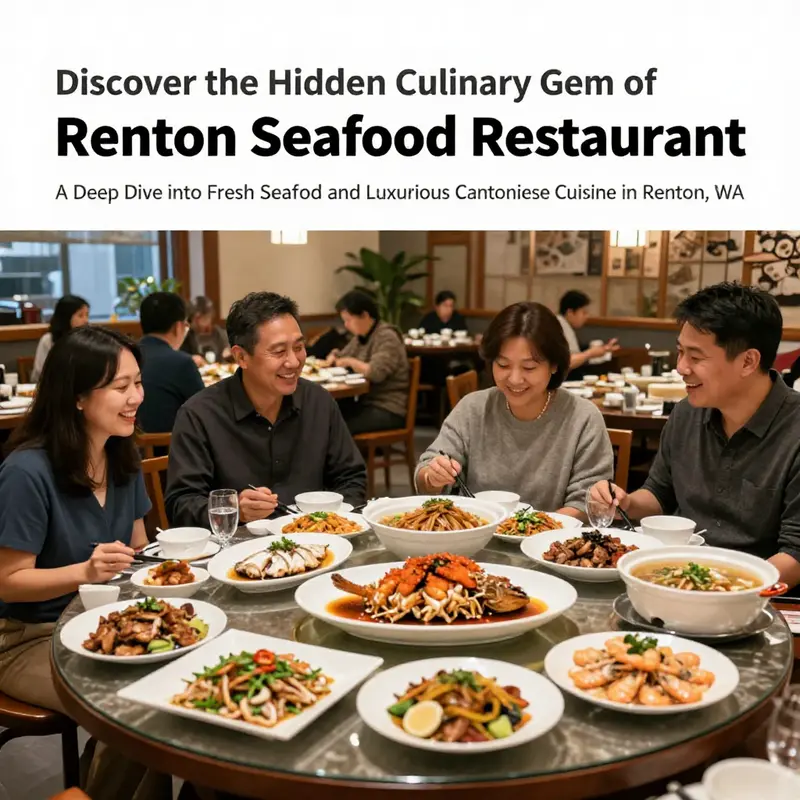 A lively overview of diners enjoying exquisite seafood dishes at Renton Seafood Restaurant.