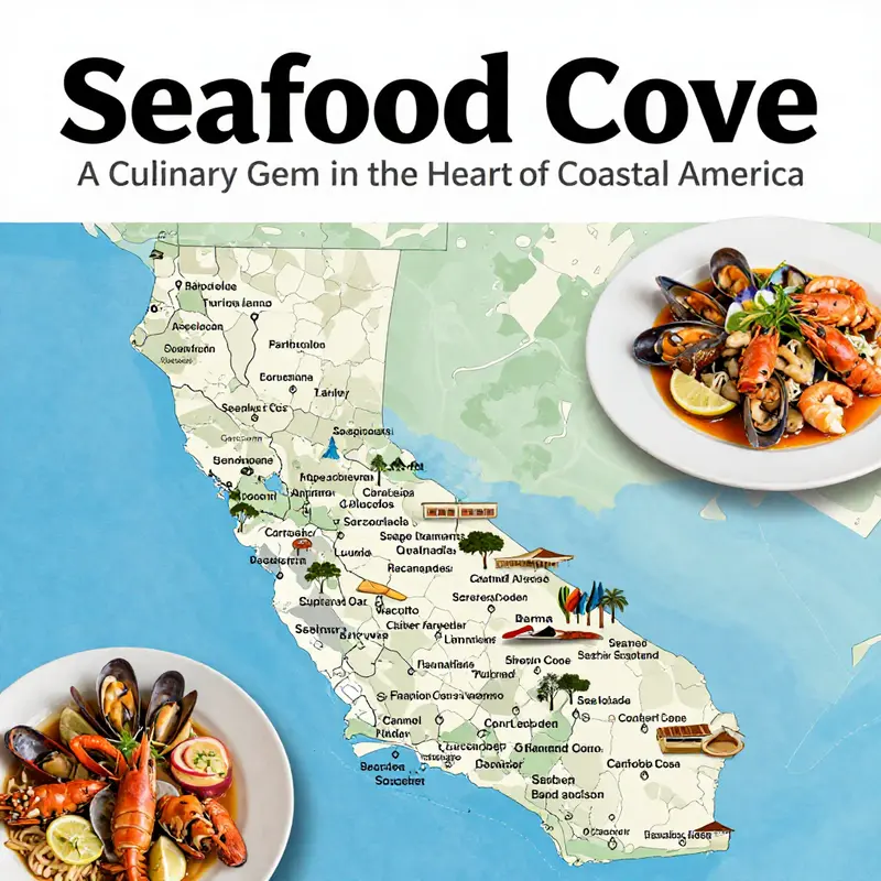 Map showcasing the various Seafood Cove locations across California.