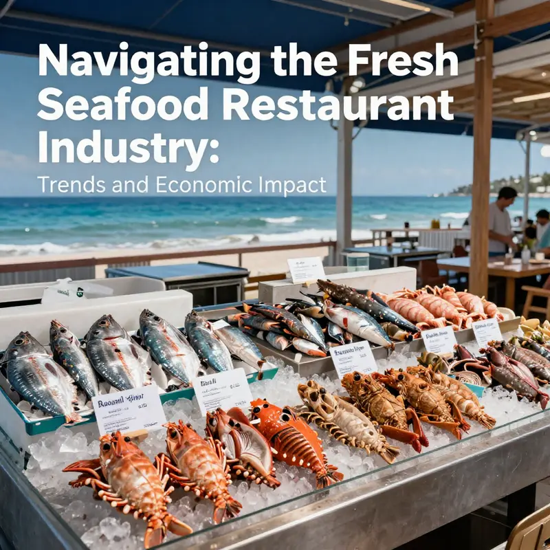 A vibrant seafood market showcasing a variety of fresh seafood options available to consumers.