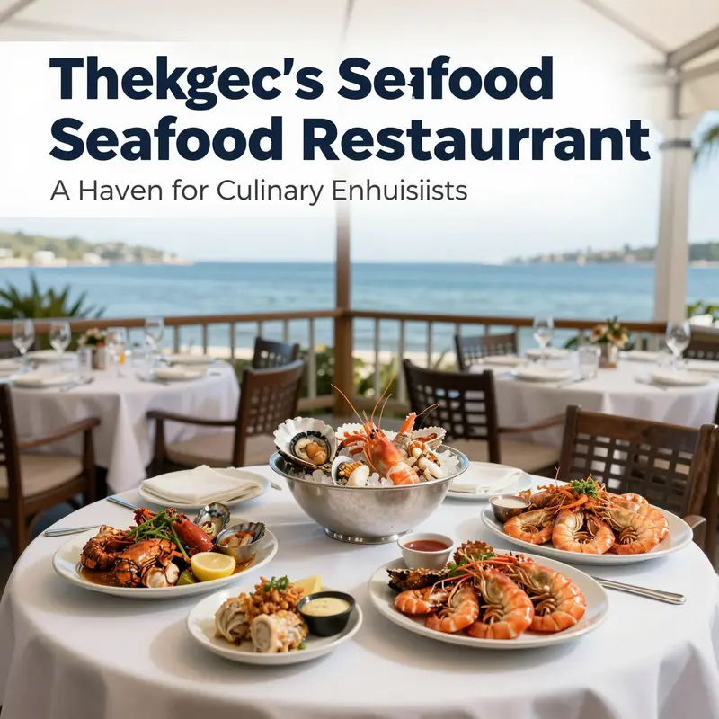 Dining area at Tookie's Seafood Restaurant with tables set for guests, showcasing elegant seafood presentations and views of the water.