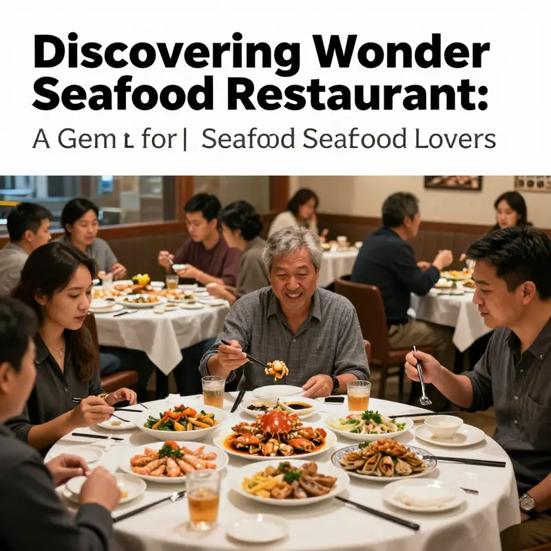 Inside view of Wonder Seafood Restaurant, showcasing diners enjoying seafood in a vibrant atmosphere.