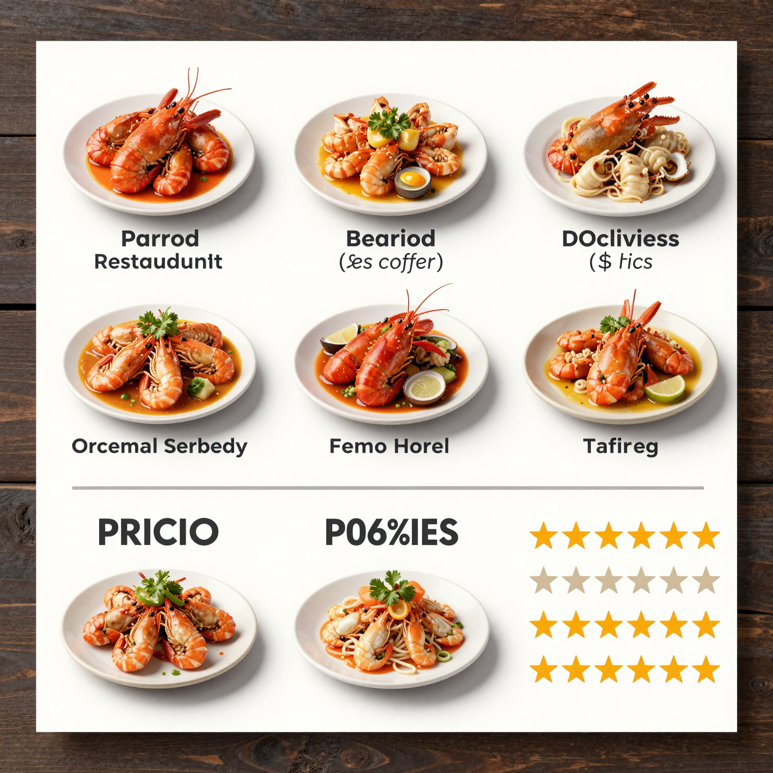 Infographic comparing seafood restaurants