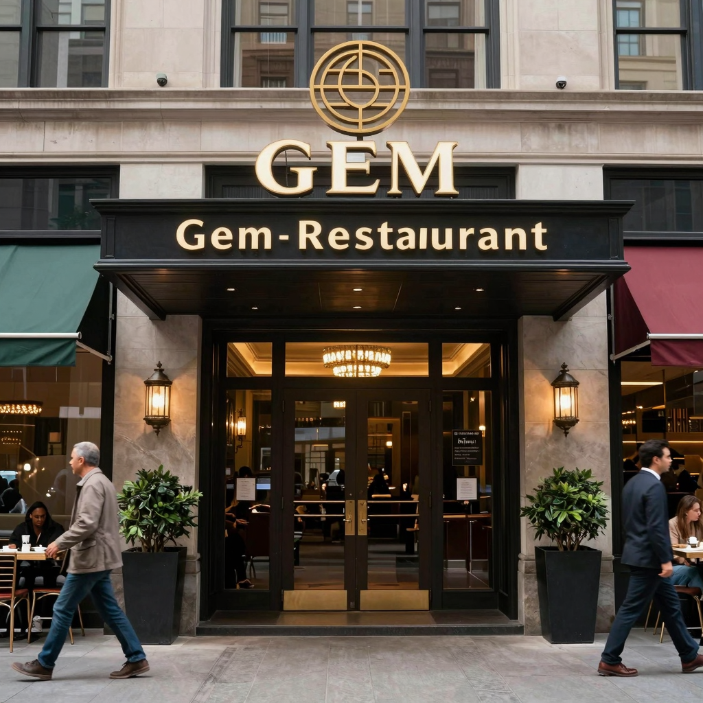 Exterior View of Gem Restaurant in NYC