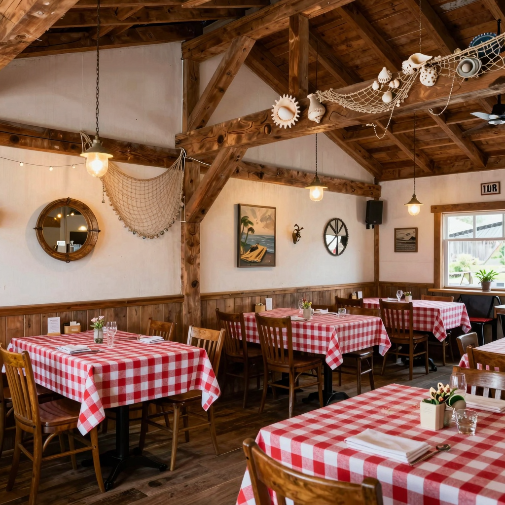 Cozy Seafood Barn Restaurant Interior