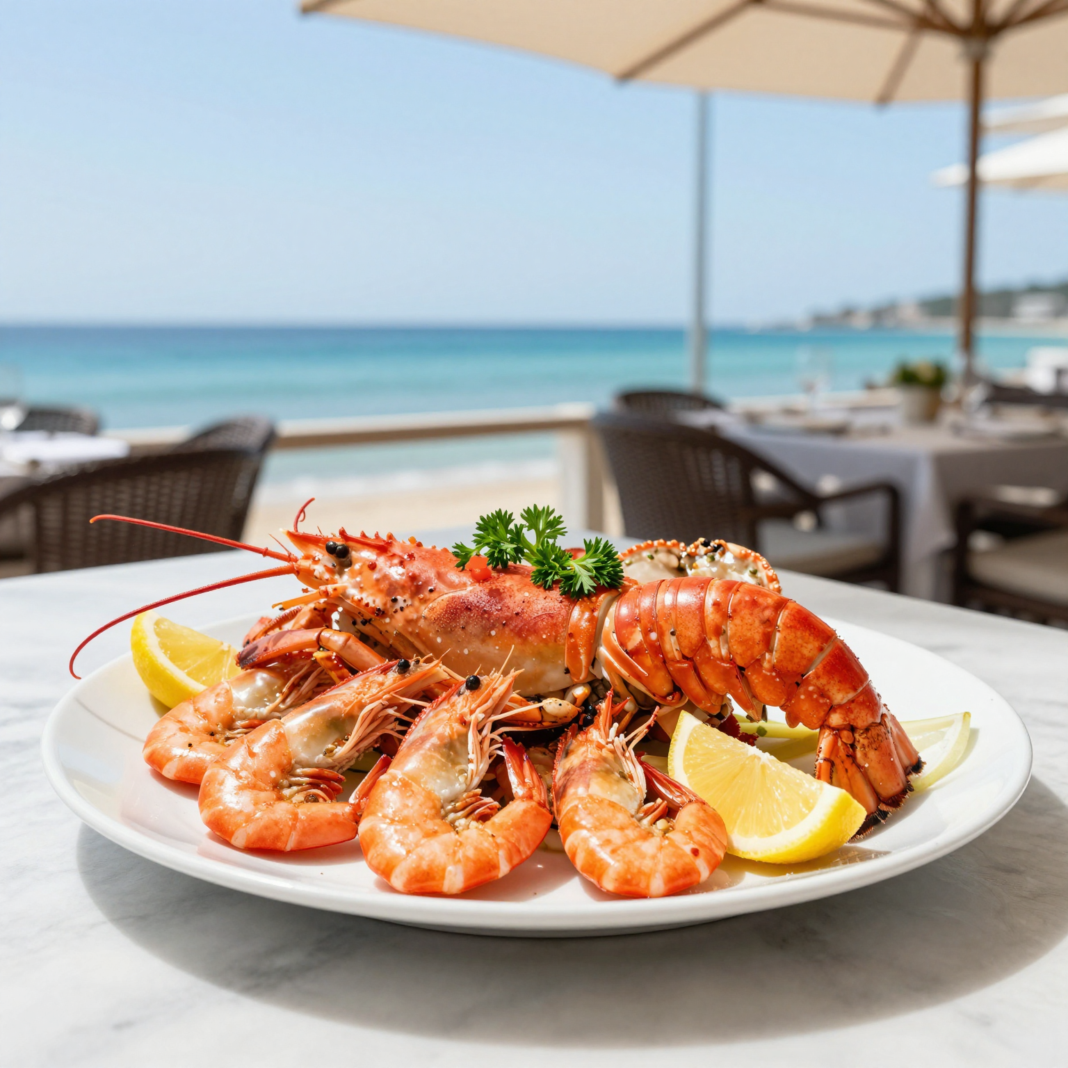 Lobster, Shrimp, and Crab Dish