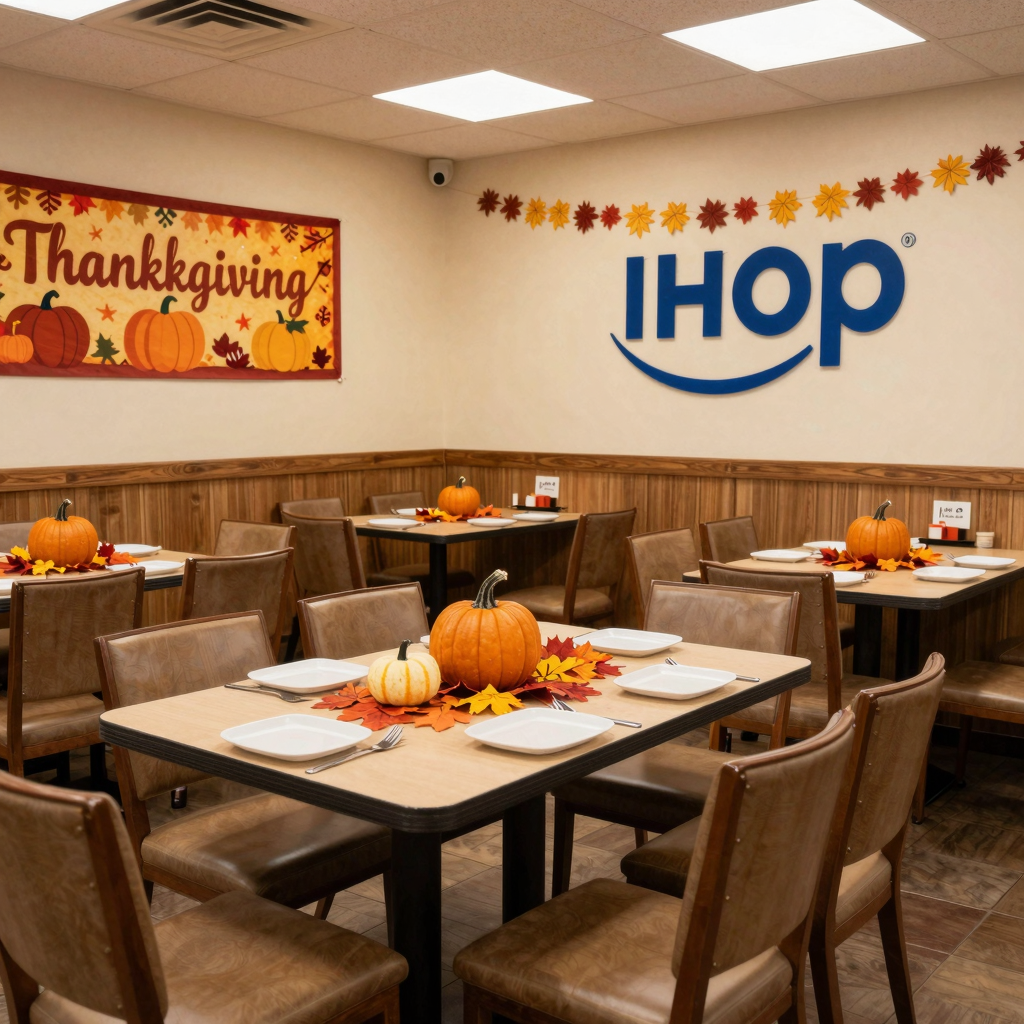 Thanksgiving-themed IHOP setting