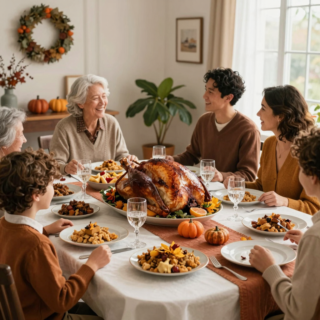 Thanksgiving Restaurant Setting