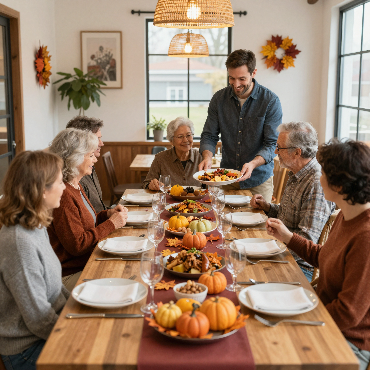 Thanksgiving Restaurant Setting