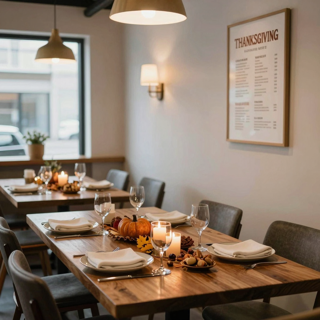 Cozy Restaurant Atmosphere for Thanksgiving