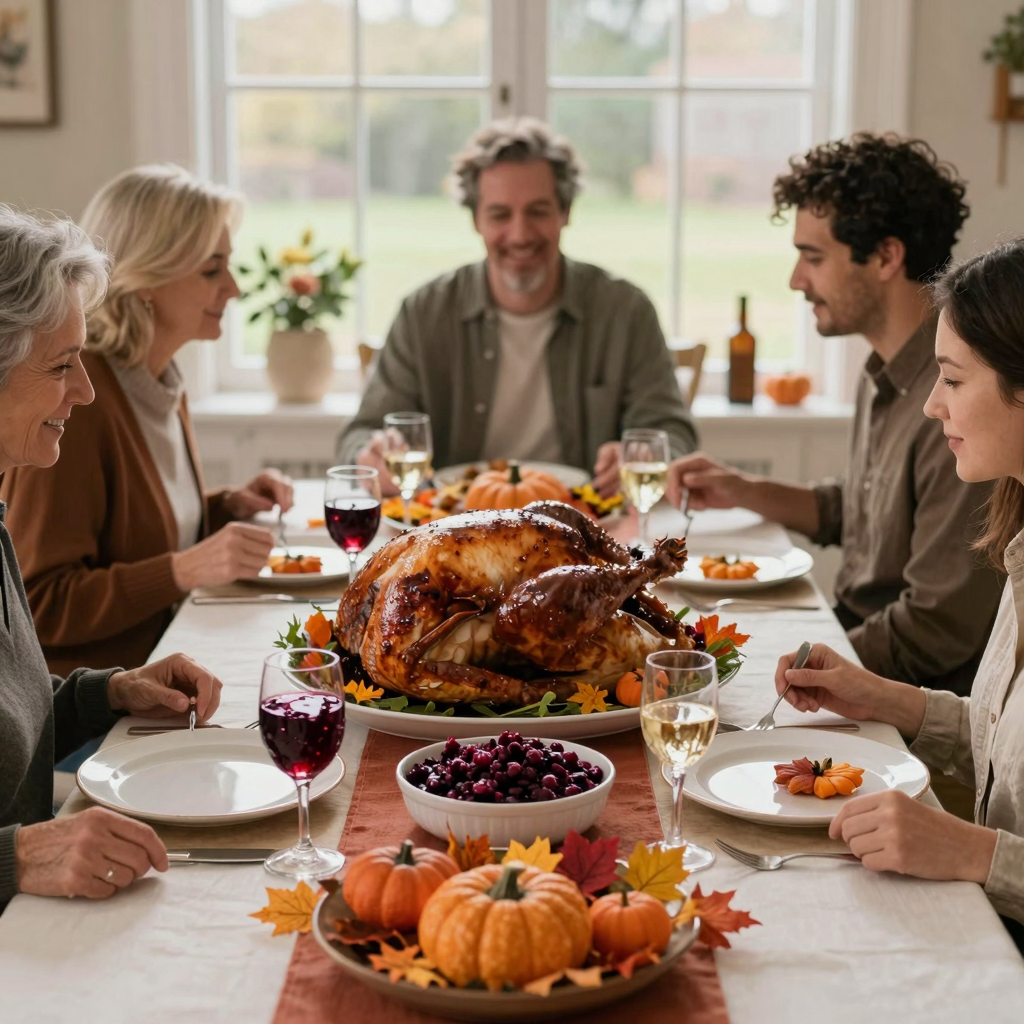 Thanksgiving dinner at a restaurant
