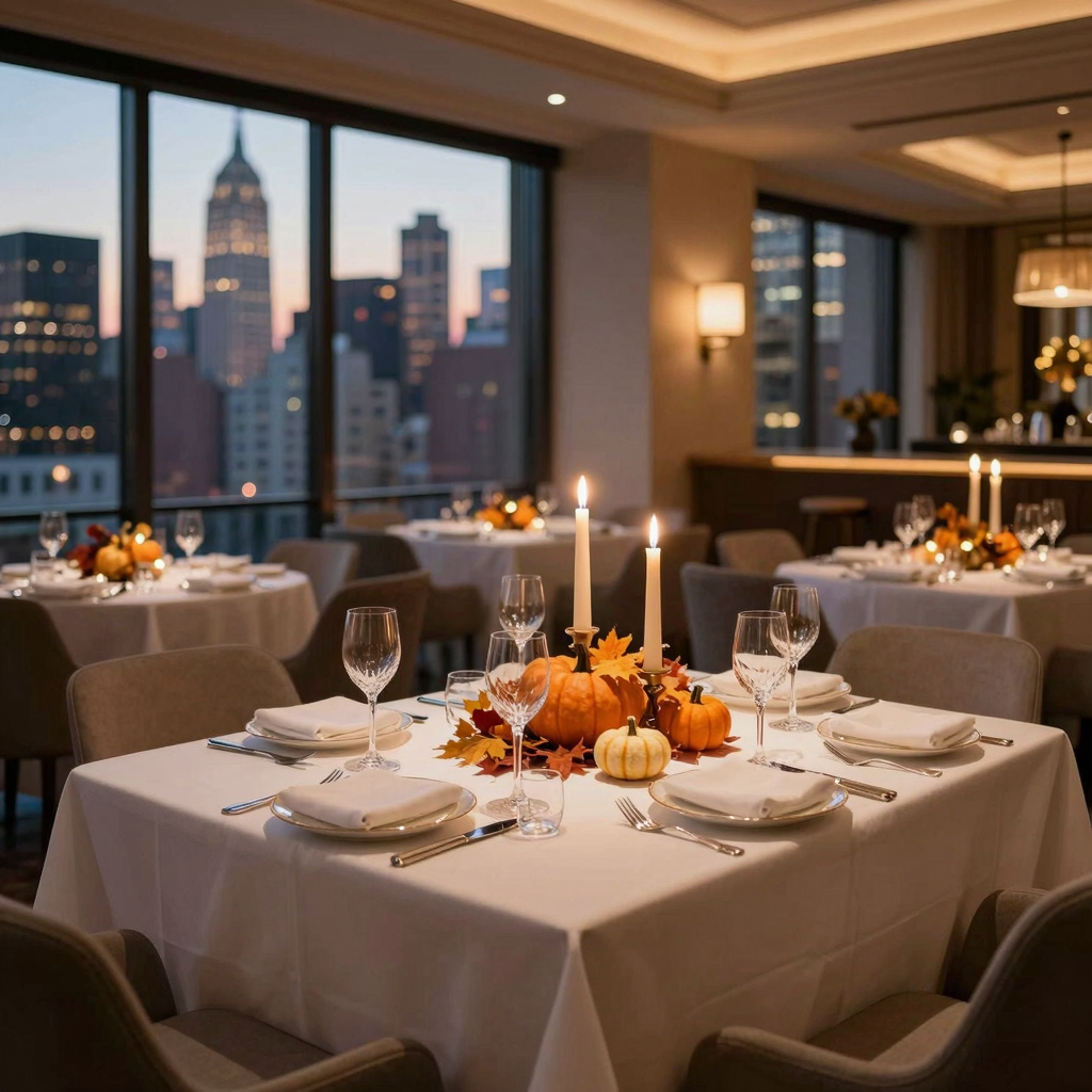 Elegant NYC Thanksgiving Restaurant Interior