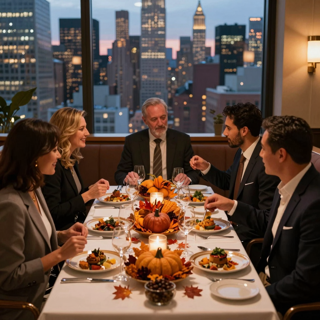NYC Thanksgiving business networking dinner scene