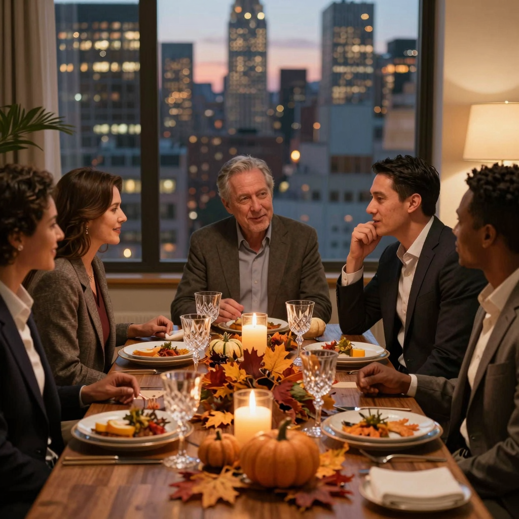 Professional networking at a Thanksgiving dinner in NYC